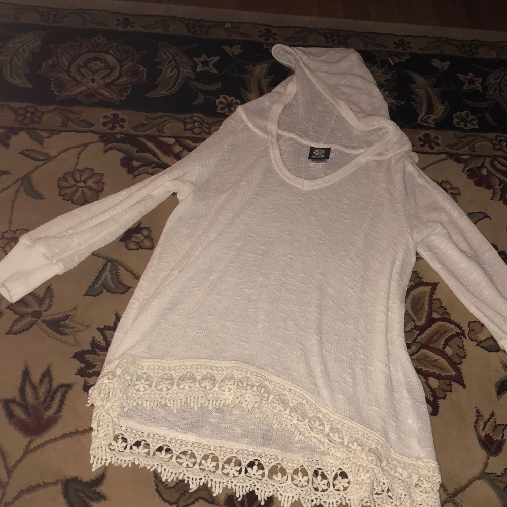 white see through hoodie